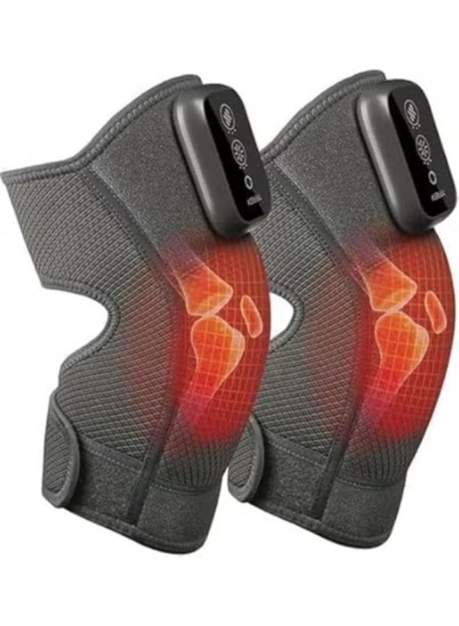 طقم مدلك الركبة اللاسلكي المطور (قطعتين) - دعامة تدليك بالاهتزاز والتدفئة بالأشعة تحت الحمراء قابلة للشحن - جهاز متطور لدعم المفاصل وتخفيف الإجهاد اليومي - Image 2